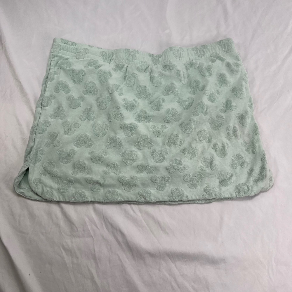Disney Mickey Mouse Terry Cloth Burnout Mint Green‎ Mini Skirt